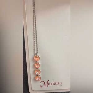 Mariana Silver and Peach Pendant Necklace